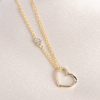 Amora Double Heart 14k Gold on Silver Bracelet Heart with CZ