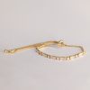 CZ Stones on Hall of Mirrors Baguette 24k Gold Filled Bracelet