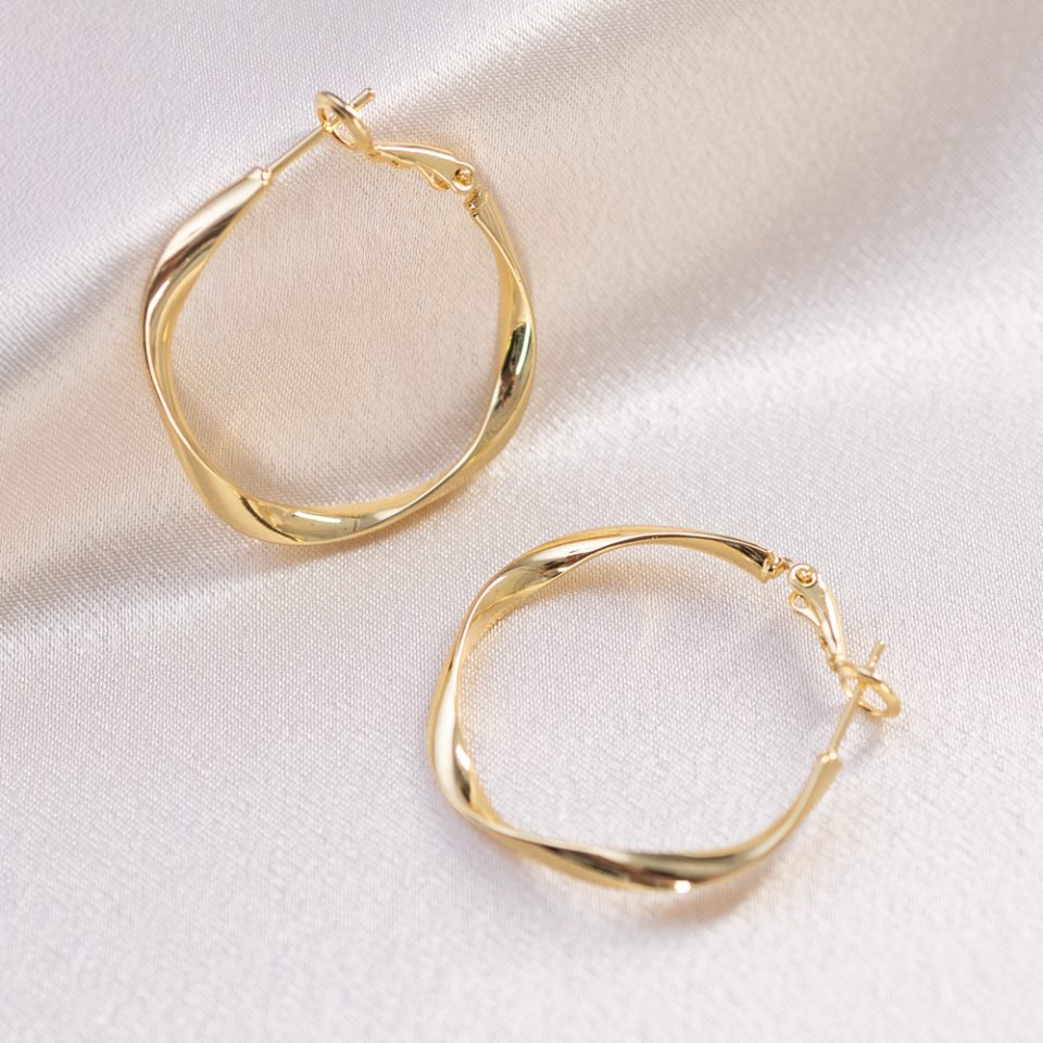 Solaris Twist Hoops - 24k Gold Filled