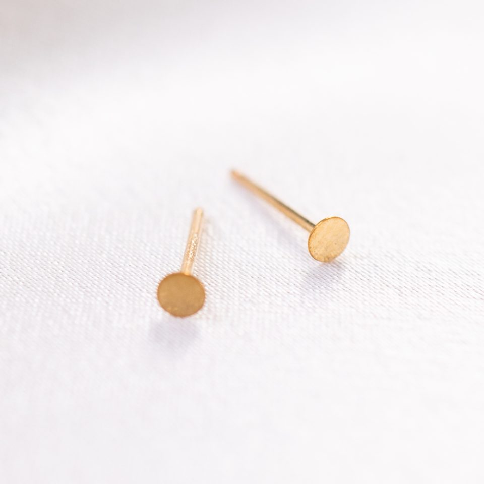 Flat Round Studs - 14k Gold Filled