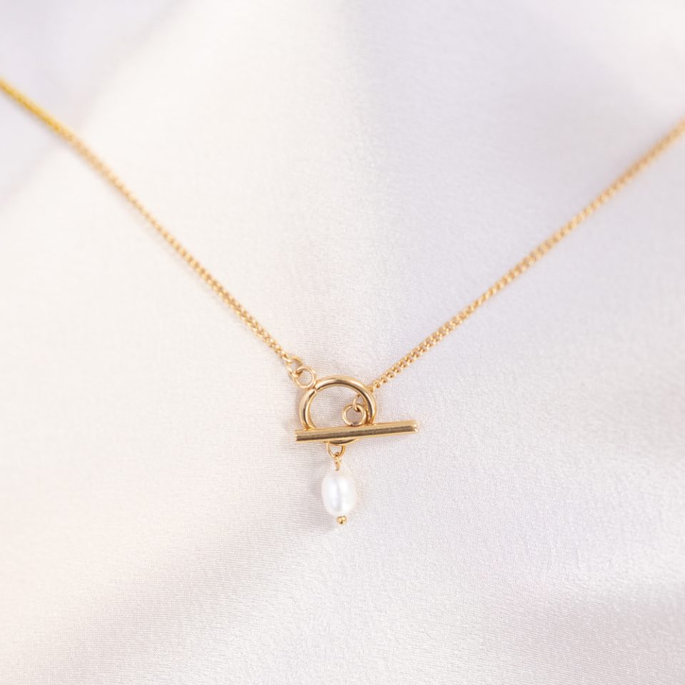 Pearl Anchor Gold Necklace