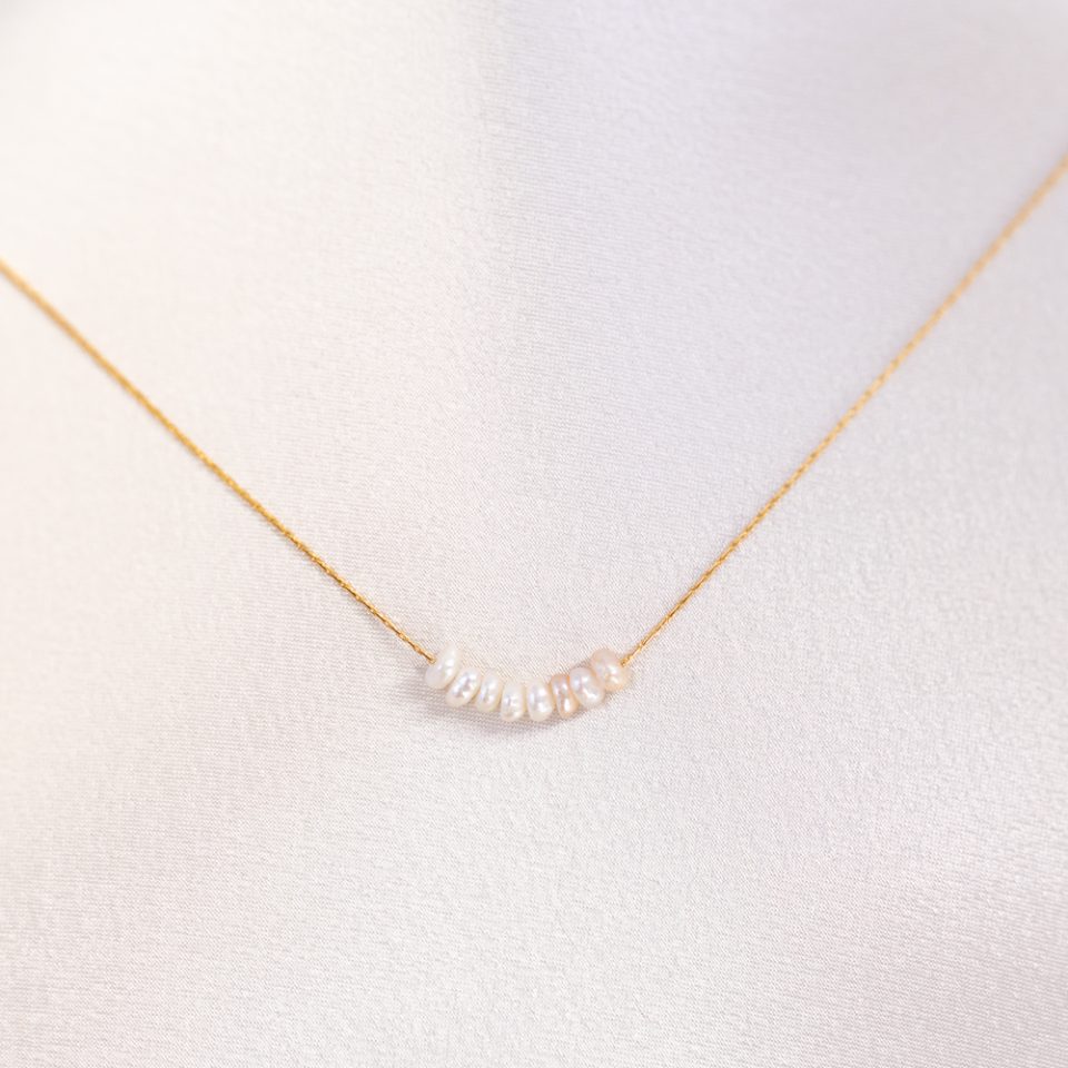 Baroque Wave Pearl Gold Necklace