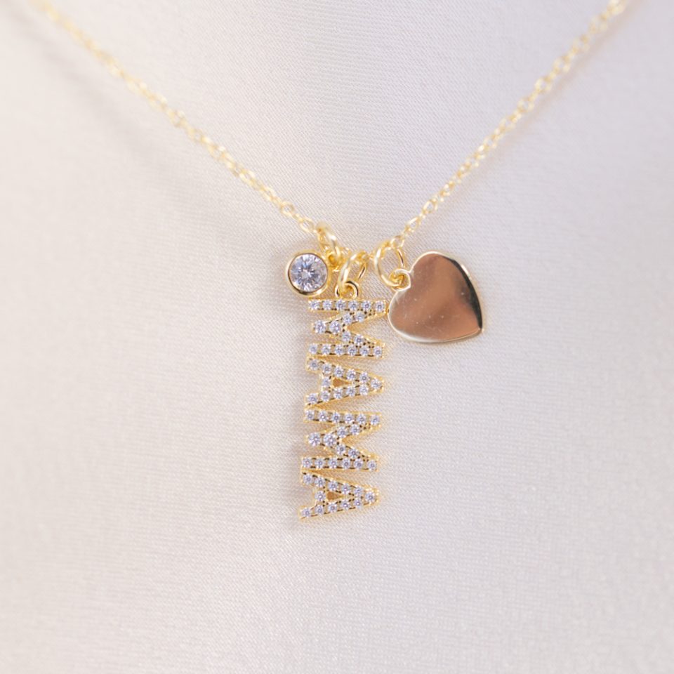 Charmed Mama CZ Gold Necklace