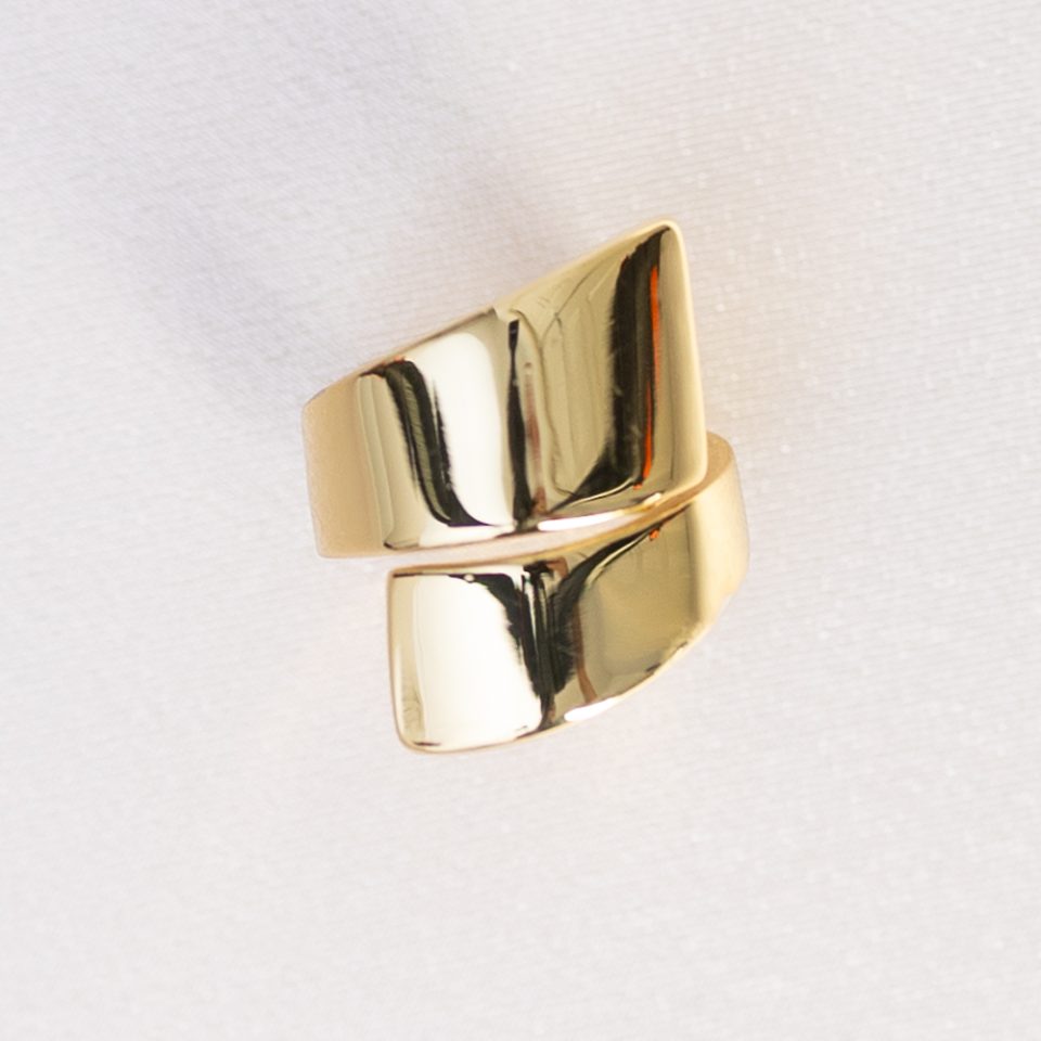 Split Signet 24k Gold Filled Ring