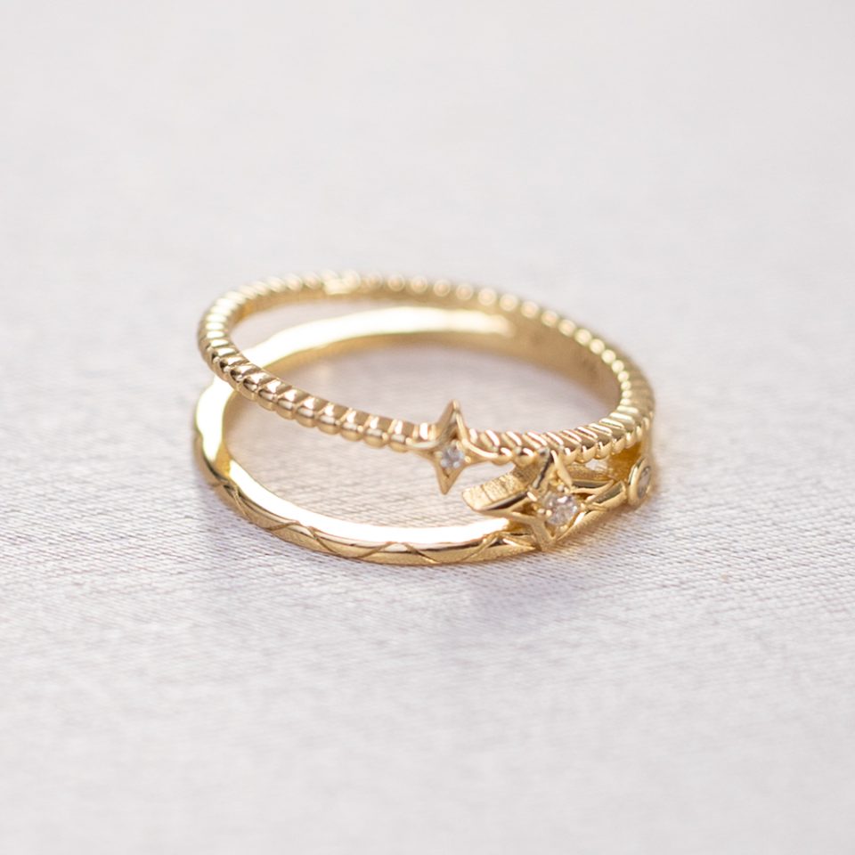 Astraea Gold CZ Ring
