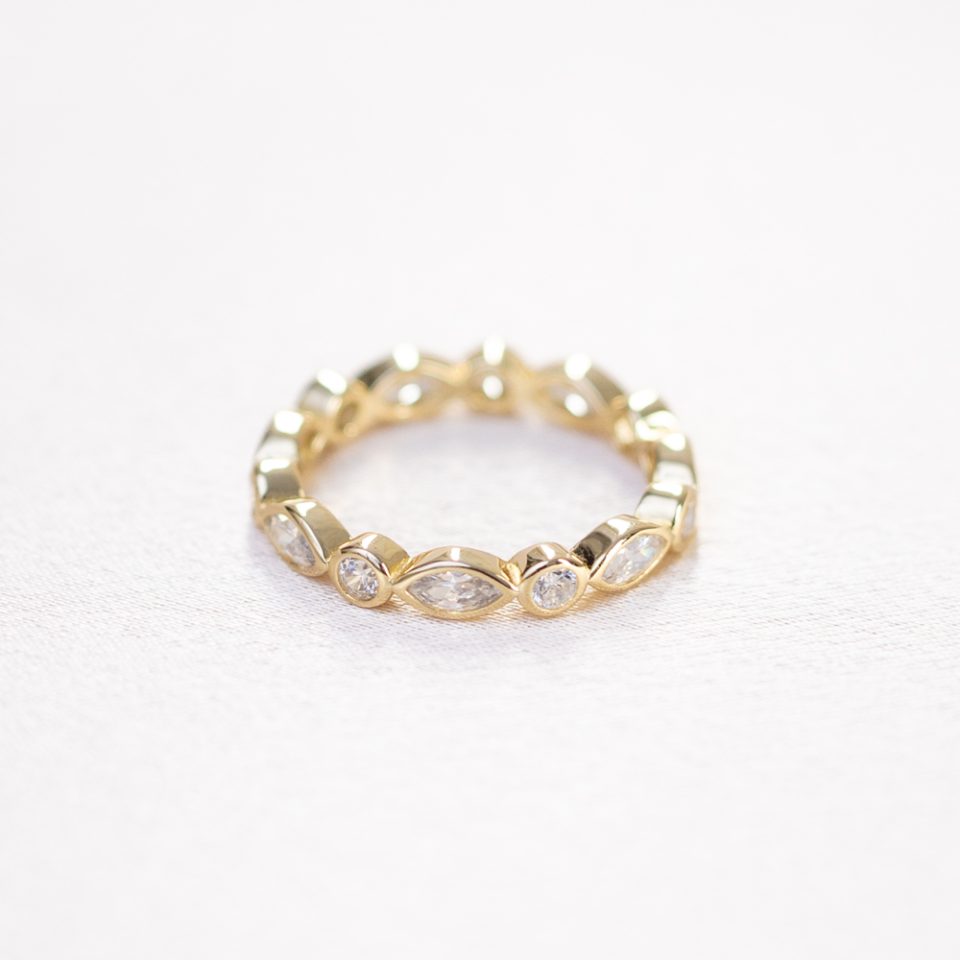 Cadence Gold CZ Ring