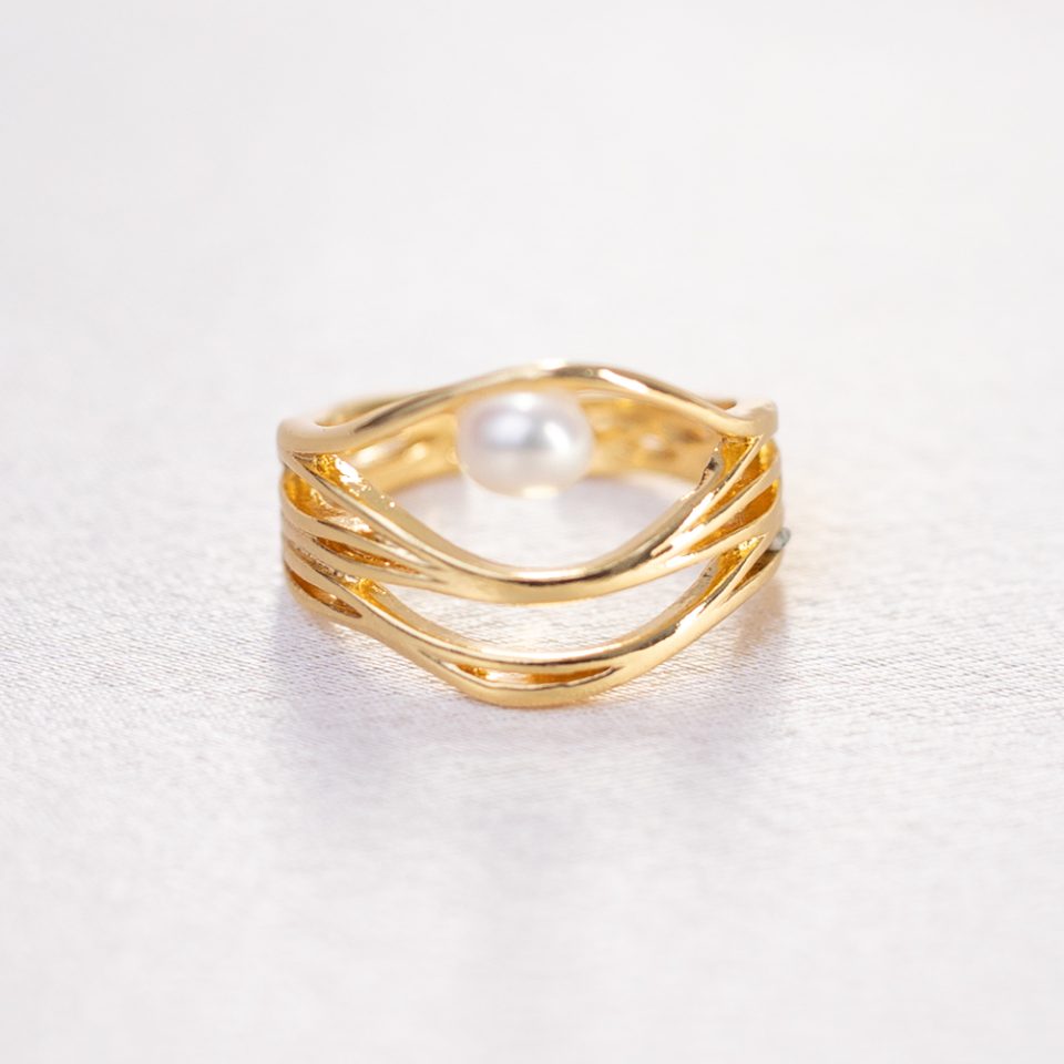 Oceanis 18k Gold Filled Pearl Ring