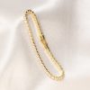 3mm CZ Tennis 14k Gold on Silver Bracelet